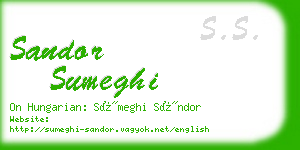 sandor sumeghi business card